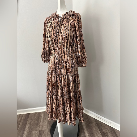 KOBI HALPERIN Whistler Animal Print Midi Dress Small $498 - Picture 3 of 8